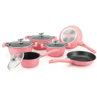 Royalty Line Set koekenpan en steelpan, 6 kookgerei - roze