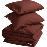 Yumeko Dekbedovertrek set Flanel 200x220 Rood - Eco, Bio & Fairtrade