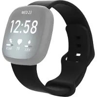 Mobigear Classic Siliconen Bandje voor Fitbit Sense - Zwart