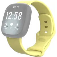 Mobigear Classic Siliconen Bandje voor Fitbit Sense - Geel