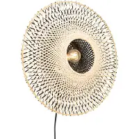 QAZQA Oosterse wandlamp rotan 50 cm met stekker - Rina