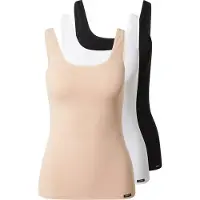 Skiny Onderhemd donkerbeige / zwart / wit