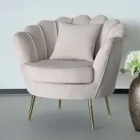 Lizzely Garden & Living Fauteuil zitbank 1 persoons stoel Belle velvet crème