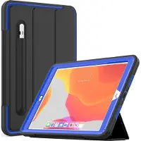 Mobigear Shockproof Tri-Fold Bookcase voor Apple iPad 9 (2021) - Zwart / Blauw