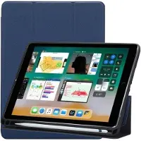 Mobigear Tri-Fold Pencilholder Bookcase voor Apple iPad 5 (2017) - Blauw