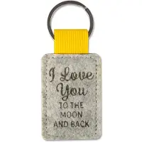 Miko Sleutelhanger - I love you | Vilt (grijs / geel)