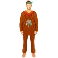 Amscan Indianen kostuum native america | Inspired heren pak (bruin, M)