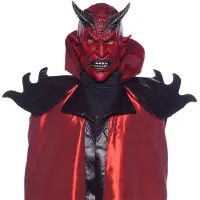WAYS TOYS Duivels masker latex (rood en zwart)