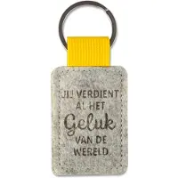 Miko Sleutelhanger - Geluk | Vilt (grijs / geel)