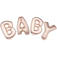 Funny fashion Ballon set 38cm Baby met lint Roze (roze)