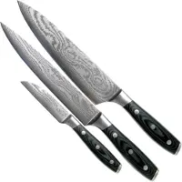 Eden Küchenmesser Classic Damast 2030-S01, 3-delige messenset