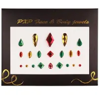 Pxp Gezichts steentjes large luxe r/g/gr (rood, groen en geel)