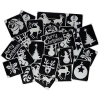 Superstar Glitter tattoo's sjablonen | 24 stuks | superstar | kerst (zwart en wit)