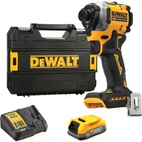 DeWalt DCF850E1T-QW 18V Li-ion XR Accu Slagschroevendraaier Set (1x POWERSTACK Accu) In TSTAK - 1/4"- Koolborstelloos