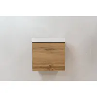 SaniGoods Minimo toiletmeubel 40cm dakota oak met witte fontein zonder kraangat