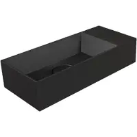 Salenzi Spy fontein met clickwaste 45x20cm mat zwart zonder kraangat