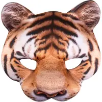 Boland Tijger half masker foam (bruin, wit en beige)