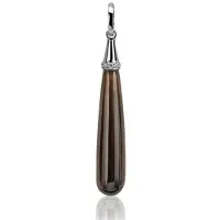 Zinzi - Zilveren Hanger - Pegel - Bruine Steen (ZIH928BR)