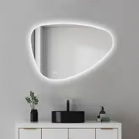 Sanexo Badkamerspiegel - Skylight - Organisch - 80cm - Spiegelverwarming - 3-standen Dimbare LED Verlichting - Touch Sensor