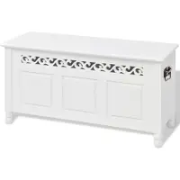 vidaXL Opbergbankje barokstijl MDF wit