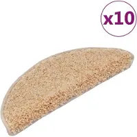 vidaXL Trapmatten 10 st 65x21x4 cm Crème Halfrond Groot