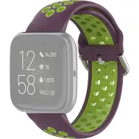 Mobigear Active Siliconen Bandje voor Fitbit Versa 2 - Groen / Paars