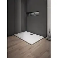 Sanexo Douchebak Wit Daisy Rechthoek 90x80 Polystone (Exclusief Sifon)