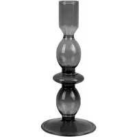 Present Time 2x Present Time Candle Holder Glass Art Bubbles Medium Black