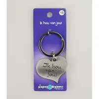 Paper Dreams Sleutelhanger metal ik hou van jou (rvs)