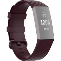 Mobigear Siliconen Watch bandje geschikt voor Fitbit Charge 4 Bandje Gespsluiting | Cross - Bordeaux Rood