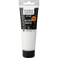Creativ Company Acrylverf – Witte Verf – Acrylaatverf – Acrylic paint – Hobbyverf – Knutselen en Verven – Sneldrogend – White (#81) – Dekkend – Creall Studio – 120 ml