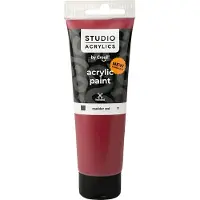 Creativ Company Acrylverf – Madder Rode Verf – Acrylaatverf – Acrylic paint – Hobbyverf – Knutselen en Verven – Sneldrogend – Madder Red (#11) – Dekkend – Creall Studio – 120 ml – 1 fles