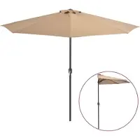 vidaXL Balkonparasol half met aluminium paal 300x155 cm taupe