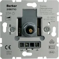 Berker dimmer - 286710 - Basiselement - 230V verlichting en dimbare LED verlichting - 20 tot 360 watt - Inbouw