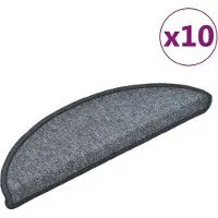 vidaXL Trapmatten 10 st 56x17x3 cm Donkergrijs Halfrond