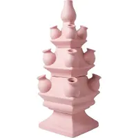 Heinen Delfts Blauw - Tulpenvaas - Roze - 3-delig - Collectie KLEI - 40cm