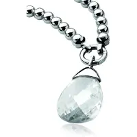 Zinzi - Zilveren Hanger - Druppel - Witte Steen (ZIH555W)