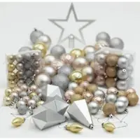 Habitat 100 Pak Gemengde Heldere Kerstballen - Veelkleurig kunststof + ster