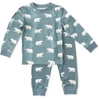 Little label pyjama met all over print van katoen blauw Jongens Stretchkatoen Ronde hals - maat 146/152