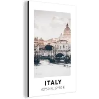 MuchoWow Wanddecoratie Metaal - Aluminium Schilderij Industrieel - Rome - Italië - Zomer - Skyline - 120x180 cm - Dibond - Foto op aluminium - Industriële muurdecoratie - Voor de woonkamer/slaapkamer