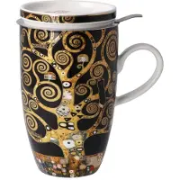 Goebel - Gustav Klimt | Thee Mok De levensboom | Beker - porselein - 450ml - met echt goud