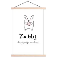 MuchoWow Moederdag presentje voor oma – Zo blij dat jij mijn oma bent – wit schoolplaat platte latten blank schoolplaat 40x60 cm - Foto print op textielposter (wanddecoratie woonkamer/slaapkamer)