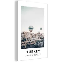 MuchoWow Wanddecoratie Metaal - Aluminium Schilderij Industrieel - Turkije - Luchtballon - Cappadocië - 100x150 cm - Dibond - Foto op aluminium - Industriële muurdecoratie - Voor de woonkamer/slaapkamer