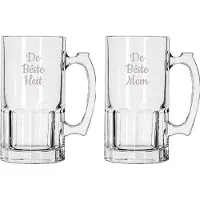 Libbey Gegraveerde Bierpul 1ltr De Bêste Mem-De Bêste Heit