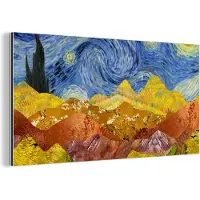 MuchoWow Wanddecoratie Metaal - Aluminium Schilderij Industrieel - Van Gogh - Kunst - Collage - 40x20 cm - Dibond - Foto op aluminium - Industriële muurdecoratie - Voor de woonkamer/slaapkamer