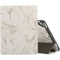 Mobigear Tri-Fold Pencilholder Bookcase voor Apple iPad 5 (2017) - Marmer Grijs