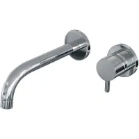 Brauer Chrome Edition ColdStart wastafelkraan inbouw gebogen uitloop en rozetten model B1 chroom