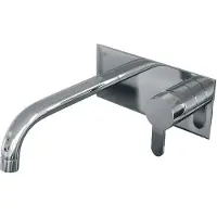 Brauer Chrome Edition ColdStart wastafelkraan inbouw gebogen uitloop met achterplaat model D1 chroom