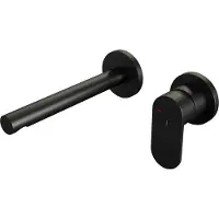 Brauer Black Edition ColdStart wastafelkraan inbouw rechte uitloop en rozetten model C1 zwart mat