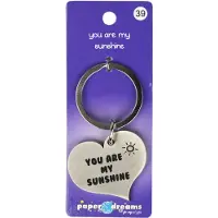 Paper Dreams RVS Hart Sleutelhanger - You Are My Sunshine